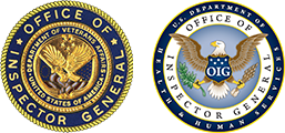 seals of the department of veterans affairs office of inspector general and department of health & human services office of inspector general