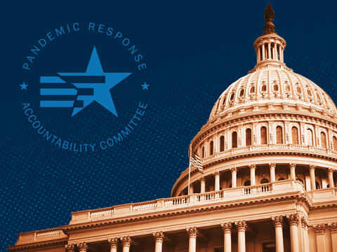 Pandemic Response Accountability Committee logo and image of the US capitol dome